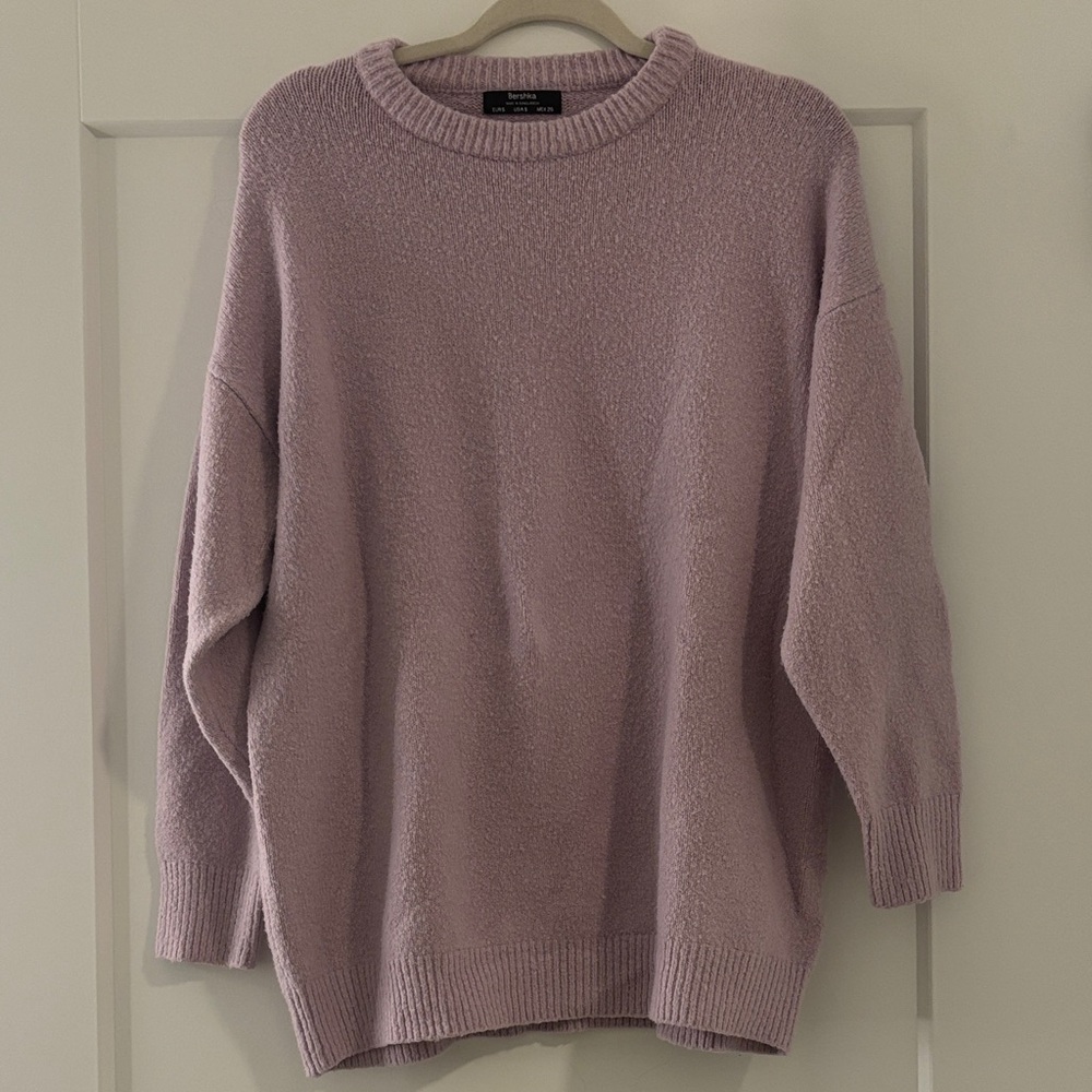 Bershka Soft Lilac Crew Neck Sweater
